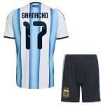 Nogometni Dresovi Argentina Garnacho 17 Dječji Domaći Svjetsko Prvenstvo 2026 Kratkih Rukava