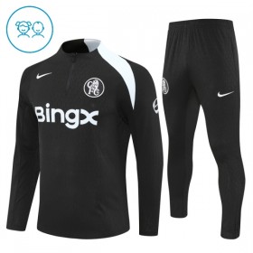 Dječji Chelsea Sweatshirt Za Trening Četvrt-Zip 2025-26 Crna